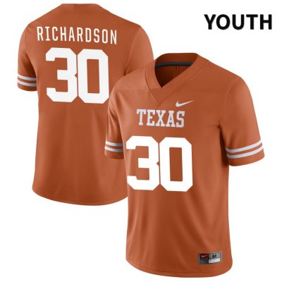 Texas Longhorns Youth #30 Devin Richardson Authentic Orange NIL 2022 College Football Jersey JVM76P2W
